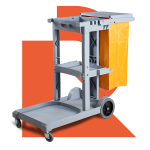 Carro Porta Útiles De Aseo Con Tapa y Bolsa